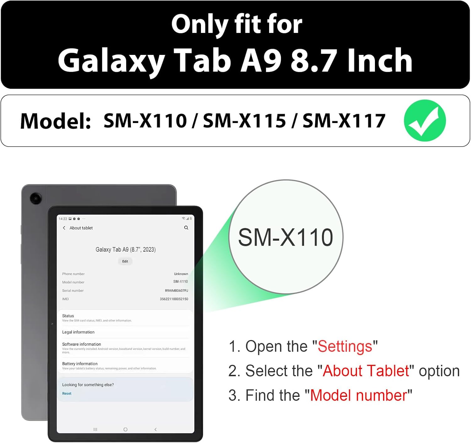 For Samsung Galaxy Tab A9 2023 - Getac Tablet Accessories recension och pris